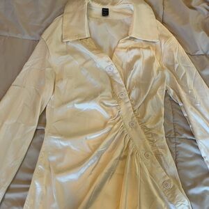 SHEIN Cream Satin Dress